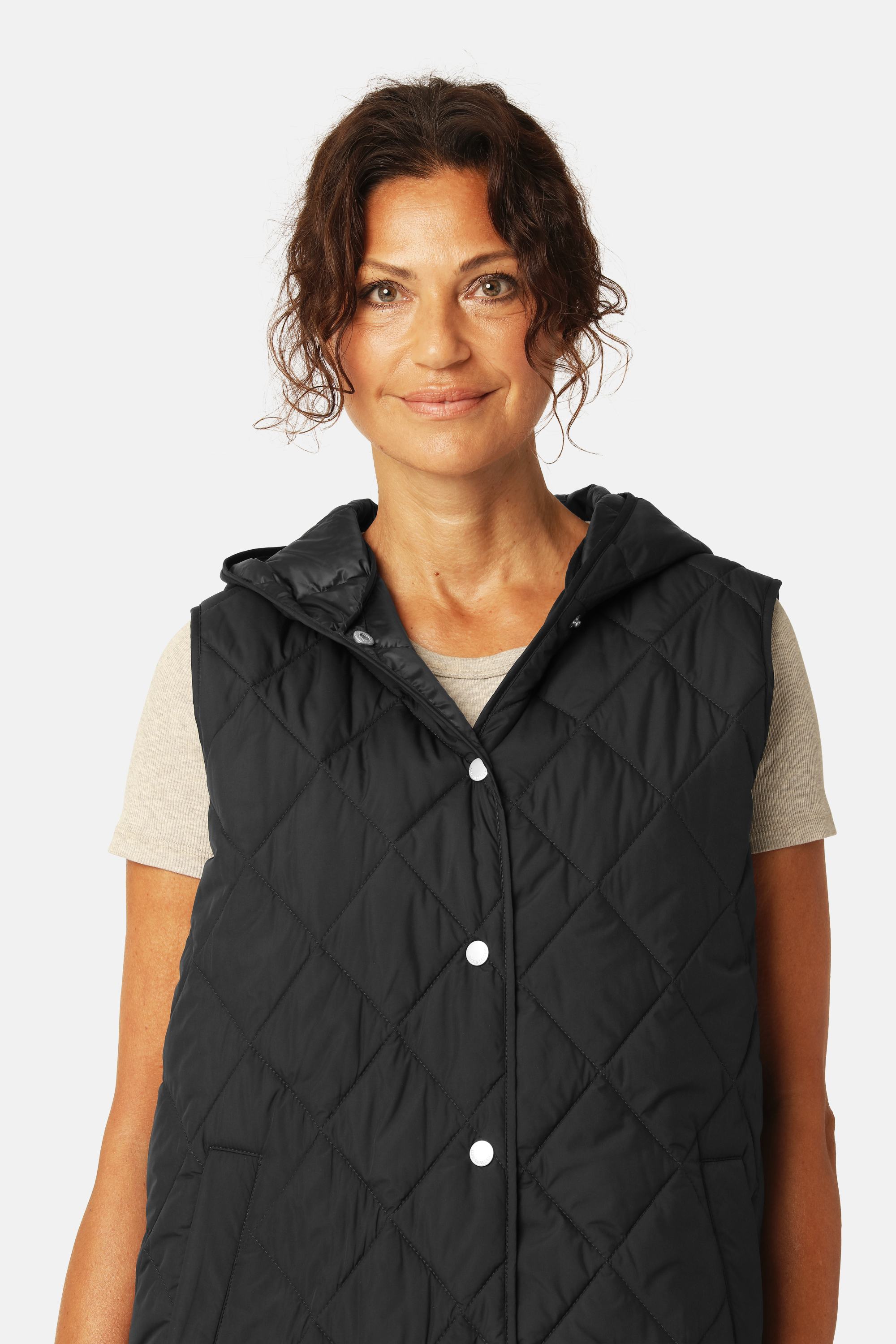 Quilted Long Vest - Dark Indigo